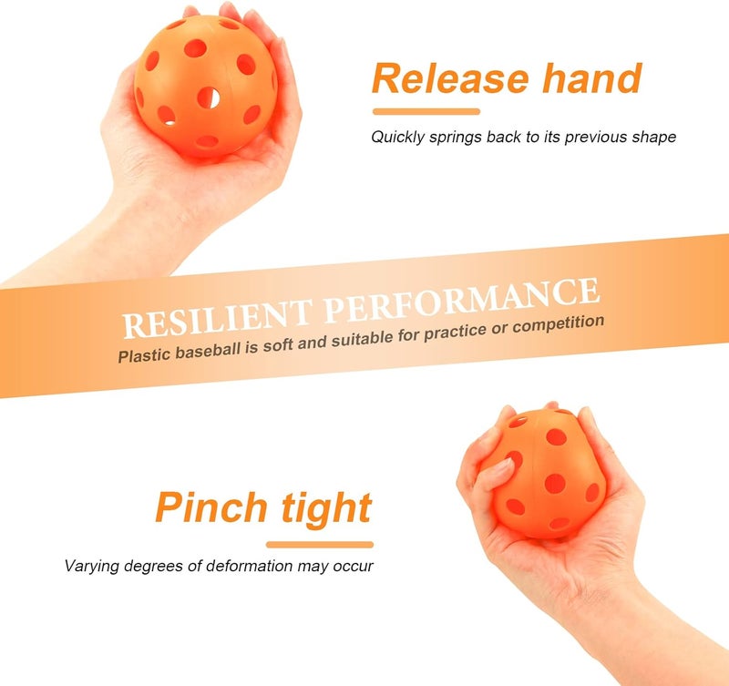 Bac-kitchen 16 Pack Plastic Baseballs - Hollow Softballs for Lightweight Batting Practice - Indoor/Outdoor Training Balls - Image 5